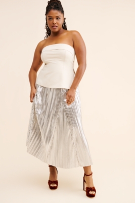 Metallic Pleated Midi Skirt | Nuuly