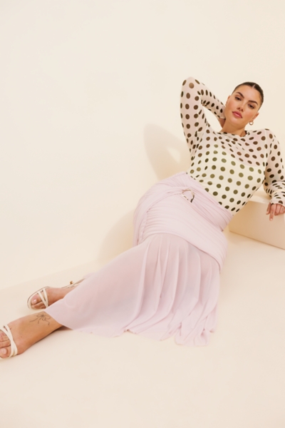 Ruched Sash Mermaid Maxi Skirt | Nuuly
