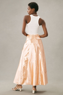 Metallic Cargo Maxi Skirt | Nuuly