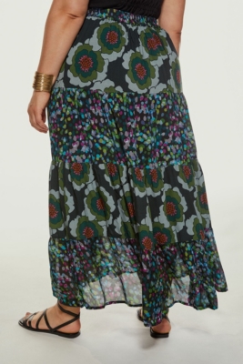 【NONCODE】Hoaen Unbal Tiered Skirt Tiered Maxi Skirt | Nuuly