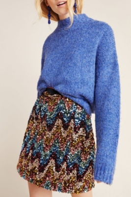 Zig-Zag Sequined Mini Skirt | Nuuly