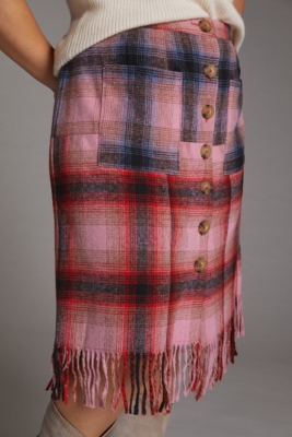Fringed Plaid Skirt Nuuly