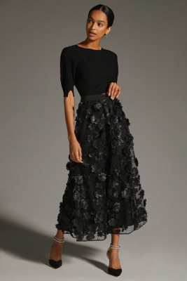 Flora tulle long skirt Riu ブラック Flora tulle long skirt – Riu