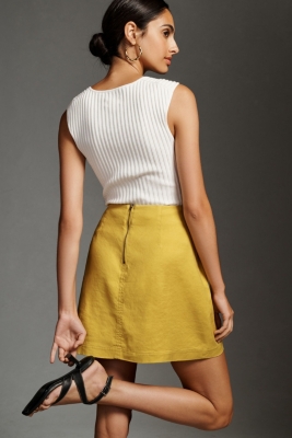 【Anyone more】Patch Pocket Mini Skirt Emerson Mini Skirt - Ecru – Alice & Wonder