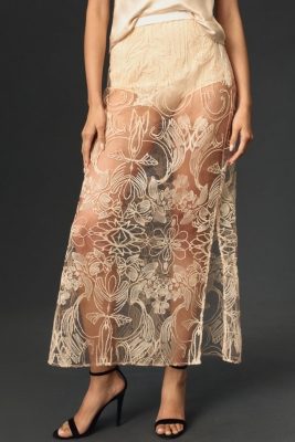 Sheer Embroidered Skirt | Nuuly