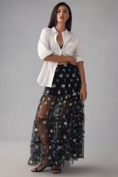 Sheer Embroidered Maxi Skirt | Nuuly