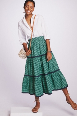 Tiered skirt outlet gingham