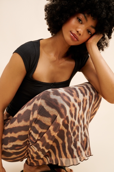 Leopard Plisse Maxi Skirt | Nuuly
