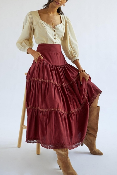 Tiered Lace Maxi Skirt | Nuuly