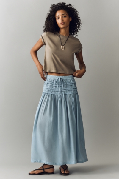Smocked Drawstring Midi Skirt | Nuuly