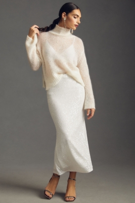 スカート Federica Tosi White Sequined Mesh Skirt All Night Skort ~ White Sequins – Show Me Your Mumu