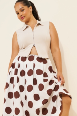 Cotton Poplin Pleated Midi Skirt Nuuly