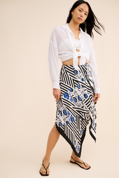 Silky Asymmetrical Midi Skirt | Nuuly