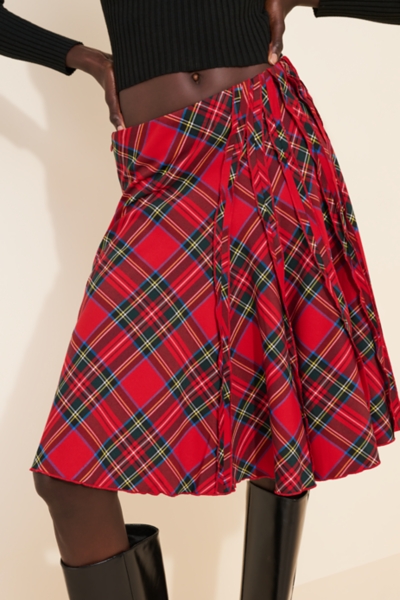 Seamed Plaid Full Midi Skirt | Nuuly