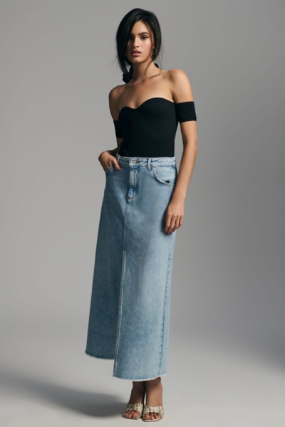 The Madi Front-Slit Denim Skirt | Nuuly