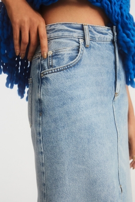 The Madi Front-Slit Denim Skirt