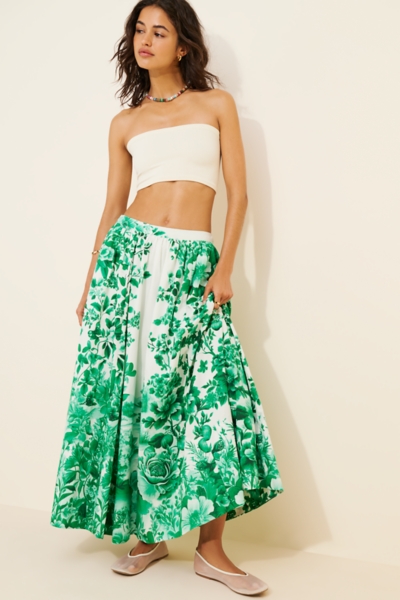 The Jacie Poplin Printed Midi Skirt | Nuuly