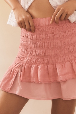 Ruched Linen Mini Skirt | Nuuly