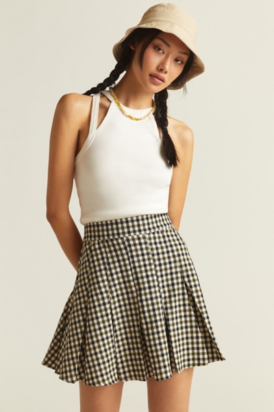 Gingham Pleated Mini Skirt | Nuuly