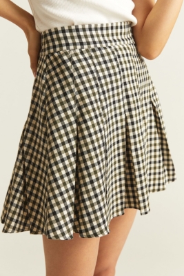 スカート VOLUME MINI SKIRT MICADO GINGHAM PLAID VOLUME MINI SKIRT MICADO GINGHAM PLAID