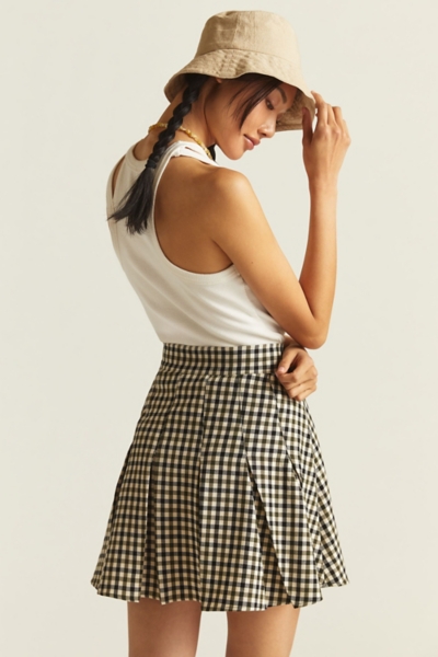 Gingham Pleated Mini Skirt | Nuuly