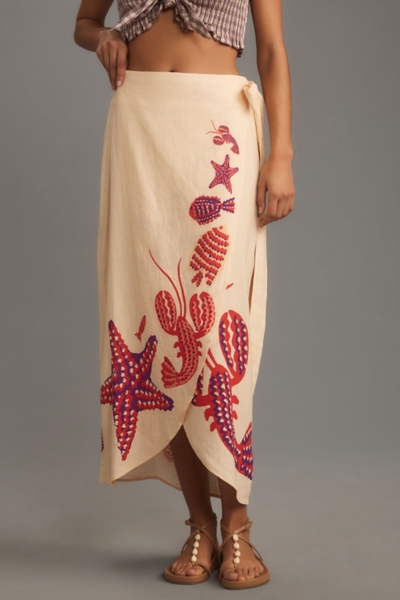 Linen Side-Tie Midi Skirt | Nuuly