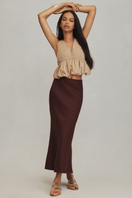 Halter Bow-Front Midi Dress