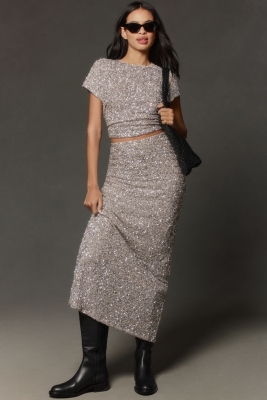 The Tilda Maxi Slip Skirt: Sequin Edition Nuuly
