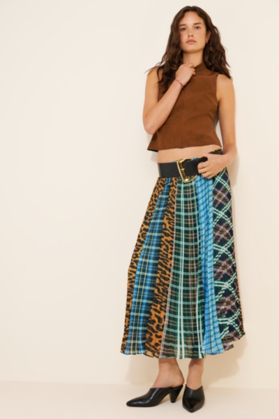 Sheer Pleated Swing Maxi Skirt Nuuly