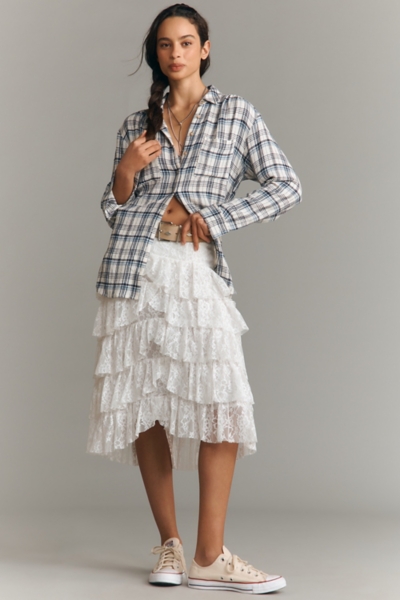 Tiered Lace Midi Skirt | Nuuly