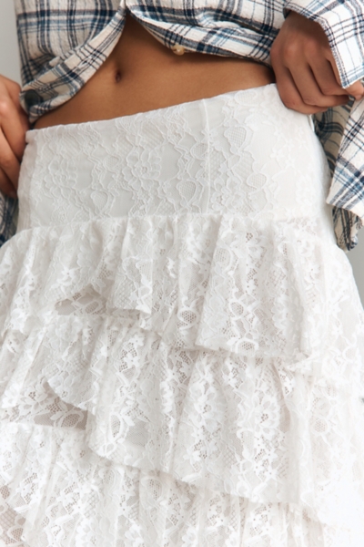 Tiered Lace Midi Skirt | Nuuly