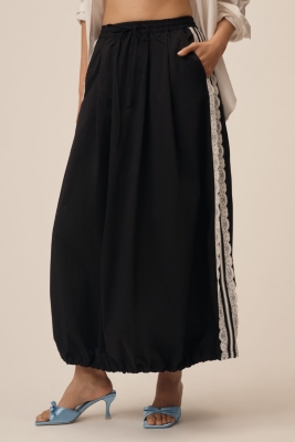 Side Stripe Lace Bubble Maxi Skirt | Nuuly