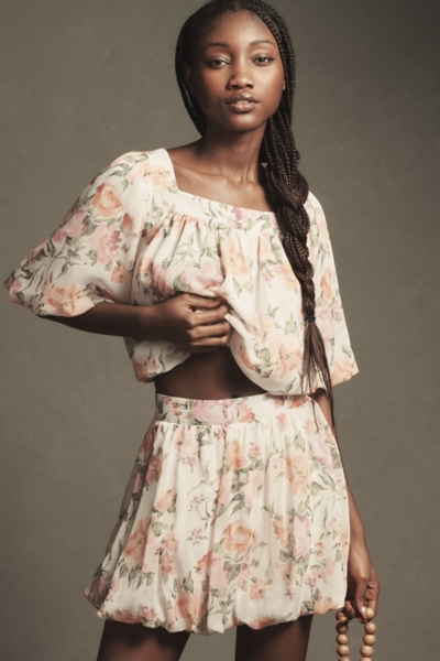 Floral Bubble Mini Skirt | Nuuly
