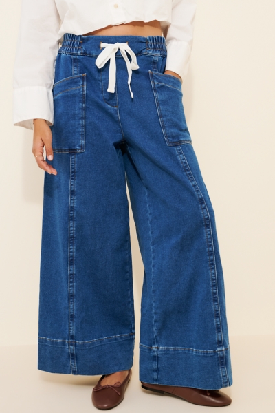 ルーニィ La Ponche Tie-Waist High-Rise Wide-Leg Jeans | Nuuly