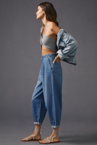 High-Rise Pleated Balloon Leg Jeans | Nuuly