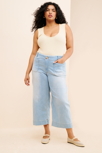 The Denim Colette Cropped Wide-Leg Jeans | Nuuly