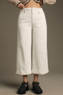 Anthropologie Maeve Cropped Ex High-Rise Wide-Leg Jeans