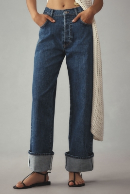 Cuff High-Rise Straight-Leg Jeans Nuuly