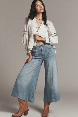 デニム・ジーパン HUECLOSET Radio Cotton Pintuck Wide Pants James High Rise Wide Leg Jeans | Nuuly