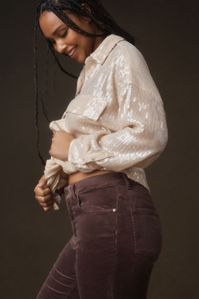 The Yaya Mid-Rise Corduroy Crop Flare Jeans | Nuuly