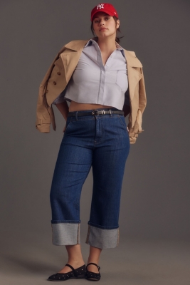 Relaxed Cuff Mid-Rise Straight-Leg Jeans Nuuly