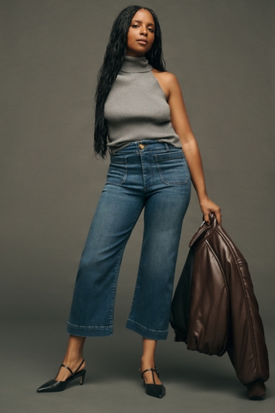 The Colette Denim High-Rise Cropped Wide-Leg Jeans | Nuuly