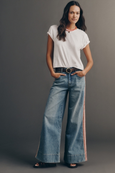 Azura High-Rise Wide-Leg Track Stripe Jeans | Nuuly