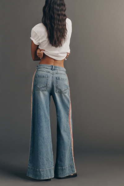 Azura High-Rise Wide-Leg Track Stripe Jeans | Nuuly