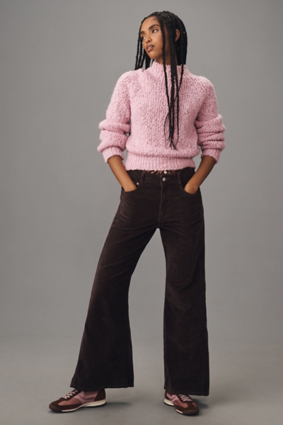 The Adi Mid-Rise Frayed Relaxed Flare Jeans: Cordu | Nuuly
