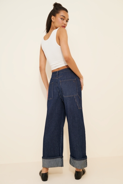 The Kayden Railroad Stripe Barrel Carpenter Jeans | Nuuly