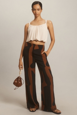 Calter Printed Wide-Leg Trousers | Nuuly