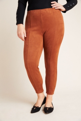Red suede leggings sales