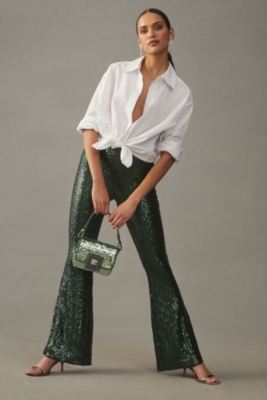 By Anthropologie Joni Sequin Flare Pants