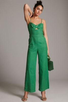 NWT Anthropologie Rivera Linen hotsell Jumpsuit size 4 Retail $180 • Linen, viscose, el